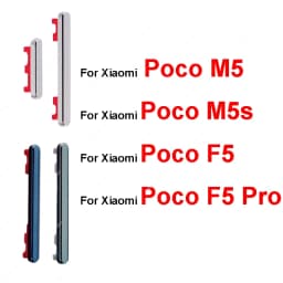 Power Volume Control Buttons For Xiaomi Poco M5 M5s F5 Pro On Off Power Volume Audio Small Side Keys Repair Parts