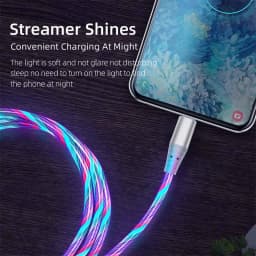 NNBILI USB Type C Cable 3A Fast Charging Data Cord for Samsung Xiaomi OPPO Huawei Phone Charger Micro USB Wire LED Cable