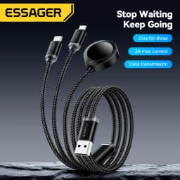 Essager 3 in 1 Cable USB Type C Lighting Cable For iPhone 16 15 For Apple Watch IWatch Wireless Charger Fast Charging Data Cable