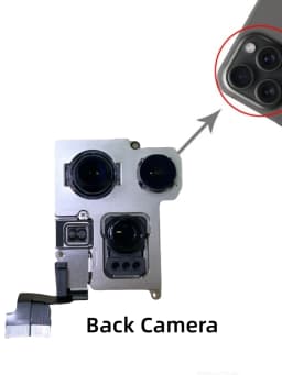Tested Back Rear Camera For iPhone 11 12 Pro Max 13 14 15 Pro Max Mini 14 15 Plus Main Lens Flex Cable Camera Module Replacement