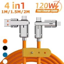 4 In 1 120W USB Type C to Type C Cable for Huawei Honor 3 IN 1 PD 100W Fast Charging Data Cable for iPhone 15 Pro Max 1M/1.5M/2M