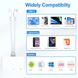 USB C SD TF Memory Card Reader Camera Adapter Trail Viewer for iPhone 17 16 15 iPad Samsung Xiaomi Keyboard Mouse OTG Adapter