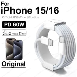 Original PD 60W Fast Charger 6A USB C to Type C Cable For Apple iPhone 15/16 Pro MAX Plus Quick Charging For Samsung Xiaomi