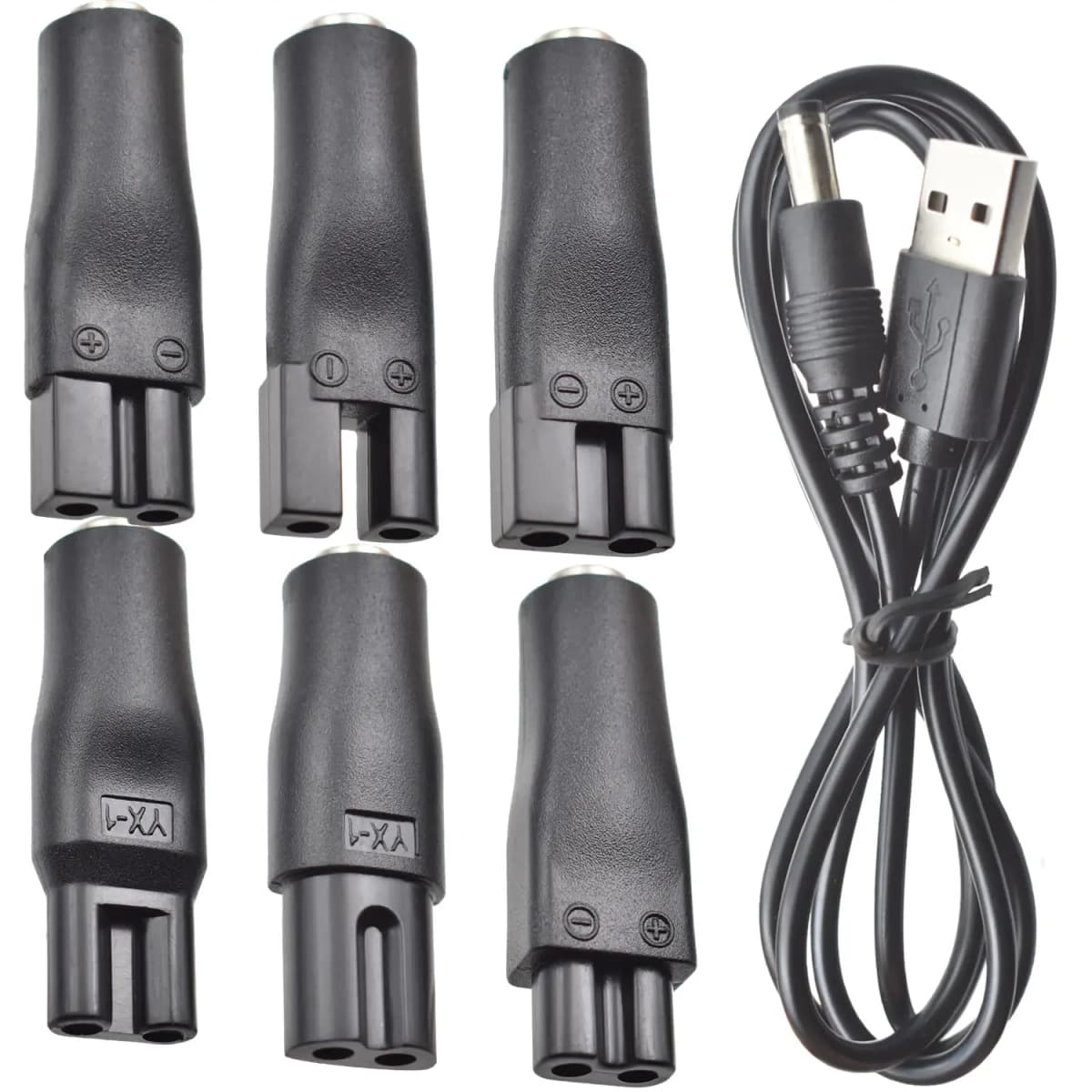 7 PCS Power Cord 5V Replacement Charger USB Adapter Suitable for Electric Hair Clippers, Beard Trimmers, Shavers, Beauty Instrum
