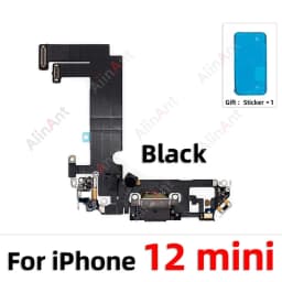 Waterproof Sticker + Flex For iPhone 13 12 11 Pro Max Plus mini Bottom USB Mic Dock Charger Connector Charging Port Flex Cable