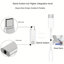 Type-c To 3.5mm Jack AUX Audio Adapter For iPhone 15-17 Pro Max Type C To 3.5mm With Mic For Samsung Xiaomi Headphone Connector