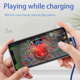 3A Fast Charging Cord 90 Degree Elbow Soft Weave For Playing Game USB To Type C Cable For Xiaomi Samsung Huawei Realme Charger