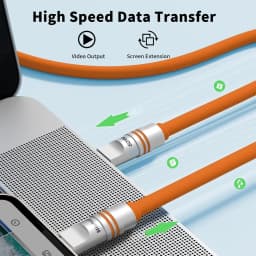 Hichain 2pack USB C To Type C Fast Charging Cable PD240W Liquid Silicone Zinc Alloy Soft C Cable For iphone Laptop Tablets
