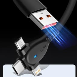 3 IN 1 USB Cable Micro USB Type C Charger Cable Multi 5A Usb Port Fast Charging Cord For Xiaomi iPhone 13 14 15 Pro Max Samsung
