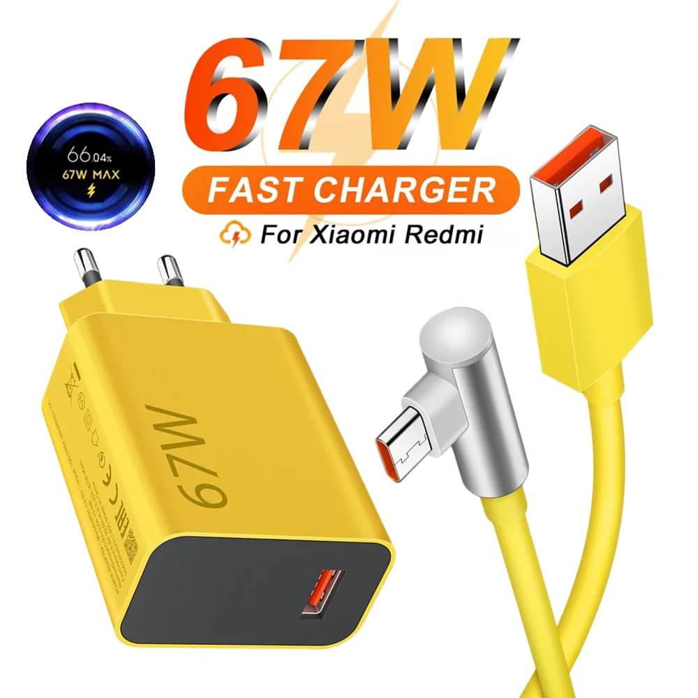 6A 67W Turbo Fast Charger For Xiaomi 11 12 13 14 15 Ultra Redmi Note 11T 12 13 POCO X4 X5 X6 Pro Type C USB Charging Elbow Cable