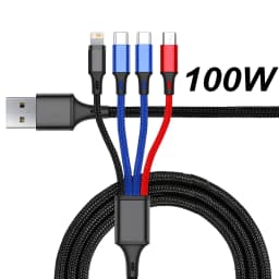 4 In 1 USB to Type C Micro Fast Charging Cable 3A Quick Charge Phone Data Cord For Xiaomi Redmi Oneplus iPhone Huawei