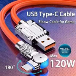 120W 6A USB Type C 180 Degree Phone Fast Charging USB C Cable Data Cord For Samsung Xiaomi 12 13 HUAWEI Honor 1m 1.5m 2m 