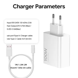 XIAOMI 100W Charger Original Mi 17 Ultra 15t Poco F8 M8 Pro F7 Redmi Phone Chargers Hypercharge Wall Adapter Type C Cable Xiaomi