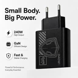 Mechanical Pattern 240W GAN Multi Port Travel Fast Charger Black White Yellow EU US Plug Charging Kit with USB C Power Cable