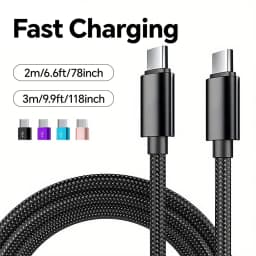 PD 66W Quick Data Cable 5A Nylon 1m 2m 3m USB C To Type C Android Highspeed Data Transfer For Phone Fast Charging Data Cable