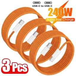 3Pcs 240W USB Type C Cable Type C to Type C Fast Charging Cord USB C Quick Charge Phone Cables For Samsung Xiaomi Huawei Realme