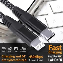 LAIHONEN 1 Pack MFi Certified USB C to Lightning Nylon Braided Fast Charging Cable 1M 2M 3M for iPhone 13 12 11 Pro Max