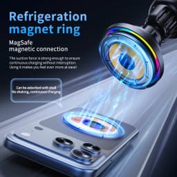 25W Cooling Magnetic Car Wireless Charger Holder RGB Light 360° Rotate Stand For Magsafe iPhone 17 Pro Max Samsung S26 Ultra