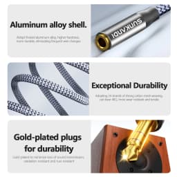 SUNKANDI Headphone Extension Cable, 90-Degree Right Angle Male to Female Stereo Audio Cable for Smartphones, Media Player