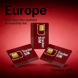 Europe 4G SIM Card for GPS Tracker, No Contract, 360MB/500MB 360 Days LTE Cat1 M2M Roaming, for TK303F ST-902 C08 Etc