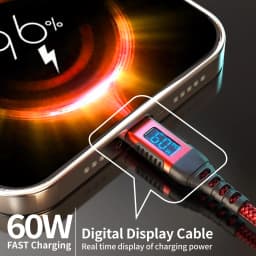 60W USB-A TO Type-C Fast Charging Cable for iPhone 17/16/15 Pro Max iPad Pro Galaxy S24/S23 Switch MacBook Air