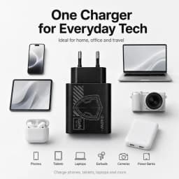 Durable 240W GaN Mechanical Multi‑Port USB Travel Charger EU US Plug Power Adapter for Phone Laptop Tablet Travel Work