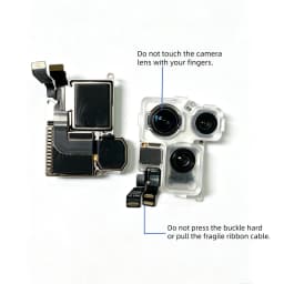 Fully Tested Rear Camera With Flex Cable for iPhone 11 12 13 14 15 16 17 Pro Max 12/13 Mini Back Camera Replacement Part