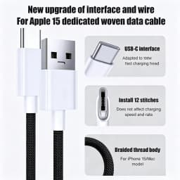 10PCS USB A to USB C 120W Fast Charging Cable, Universal Compatibility, For iPhone 17 16 15 Samsung Huawei Xiaomi Etc