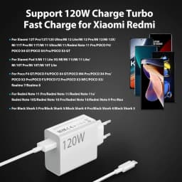 6A 120W EU Fast USB Wall Charger For Xiaomi 11 12 13 14 15 Ultra Redmi Note 11T 12 13 POCO F6 X5 Pro Type C Turbo Charging Cable