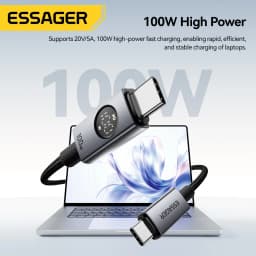 Essager 100W Digital Display Cable Type C To Type C Cable For IPhone17 Samsung Huawei PD Fast Charging For Macbook Tablet Laptop
