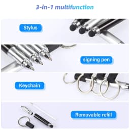 2-in-1 Mini Stylus Pen Capacitive Touch Screen Ballpoint Pen Keychain for iPad iPhone Android Tablet Universal Stylus