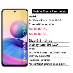 For Xiaomi Redmi Note 10 5G LCD Display Touch Screen Digitizer Assembly M2103K19G M2103K19C LCD Screen Replacement Repair Parts