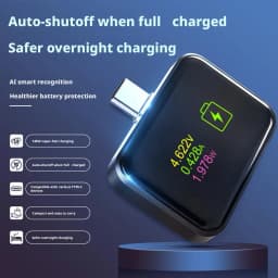 140W AI Smart Auto Power Off Charging Adapter LED Display Fast Charger Disconnect Connector For iPhone 16 15 Android