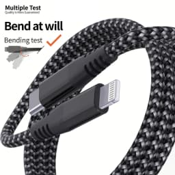 MFi Certified Type C to Lightning Nylon Braided Cable 20W Fast Charging Data Sync 1/2 Pack for iPhone 14 13 12 11 Pro