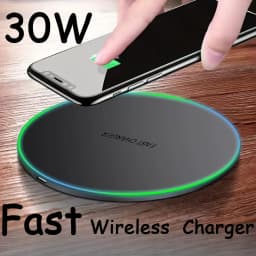30W Wireless Charger for IPhone17 16 15 14 13 12 X XR XS Max 8 for Samsung S24 S23 S22 S10 S20 Note10 20 Xiaomi Huawei Phone
