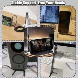 240W Quick Charging Wire with Folding Phone Stands USB A Type C Holder Charger Cables for IPhone 17 16 15 Samsung S26 Xiaomi