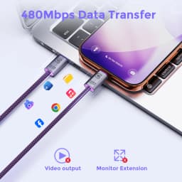 USB C to USB C Cable 240W Fast Charging Type C Charger Cord Braided USBC Cable for iPhone 17 Samsung S25 Laptop MacBook Switch