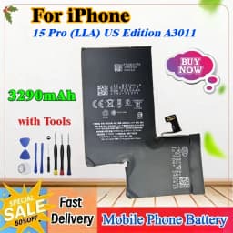 4441mAh Mobile Phone Battery for iPhone 15 PRO MAX A3121, 3290mAh for iPhone 15 Pro A3011 Battery (American Edition) Bateria
