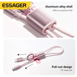 Essager 60W USB Type C Lanyard Charging Cable Short Cable For Samsung S25 S24 Xiaomi iPhone 17 16 15 Pro Type C To Type C Cable