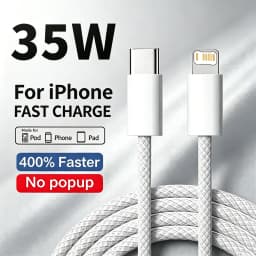 PD 35W Fast Charging Weaving Cable For iPhone 11 12 13 mini 14 Pro Max X XR XS Max 7 8 Plus Quick Charge USB-C Data Cable 1m 2m