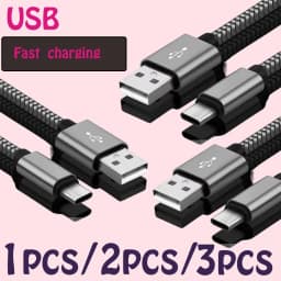 Nylon Data Cable Fast Charger 1M 2M 3M USB A To Type C Charging Cable For Huawei Samsung Android Iphone Type C Charging Device