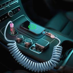 240W Spring 4 in 1 Fast Charging Cable,USB A/C to USB C/L,Multi Functiona Retractable Cord for iPhone 17/16,Samsung Galaxy S25