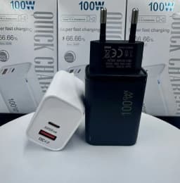 100W GaN USB-C +USBA Charger for MacBook Air ,Samsung Galaxy,Ipad Pro, Phone 17/16/15 and More , Power Bank Quick Charge