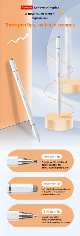Lenovo Three Pen Tips Touch Pen For Android IOS Tablet And Phone iPad Universal No Need To Charge With Ballpoint Pen