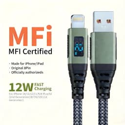 MFi Certified iPhone Charger Cable, Long Lightning Charging Cord, Fast 2.4A iPhone USB Cord for iPhone 14/13/12/11/XS/Max/XR/iPa