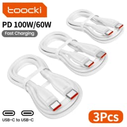 Toocki 100W/60W PD Fast Charging USB C to USB C Cable 1M 1/2/3/5Pcs Colorful TPE Type C Cable for iPhone Xiaomi Huawei Samsung
