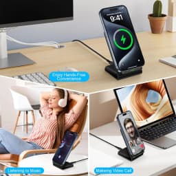 Fast Wireless Charger Stand Pad for iPhone 17 16 15 14 13 -11/XR, Samsung Galaxy S25/S26/S21/S20, Xiaomi 17 15 14, Huawei