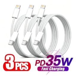 3PCS 35W PD Fast Charging Braided Cable For iPhone 11 12 13 Mini 14 Pro Max X XR XS Max 8 14 Plus Rapid Charge USB C Data Cables
