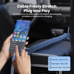 Toocki Car Spring Type C Cable For iPhone 17 16 15 Xiaomi Samsung 60W PD Fast Charging For Macbook iPad Type C to Type C Cable