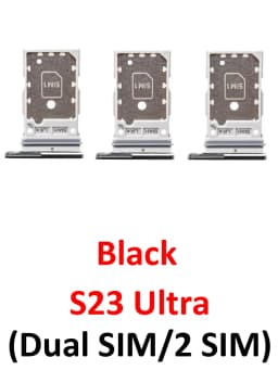 For Samsung Galaxy S23 Ultra S918 S918B Phone New Housing Chip SIM Card Tray Slot Holder Pocket Parts Single Dual SIM Black